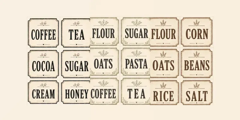Rustic Farmhouse Mason Jar Labels generated by undefined