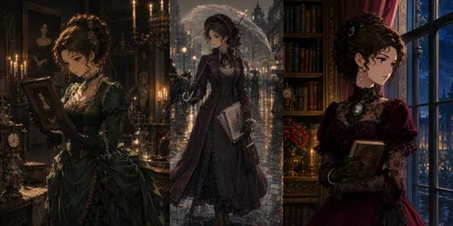 Retro Anime Art Victorian Ladies generated by chatgpt-image