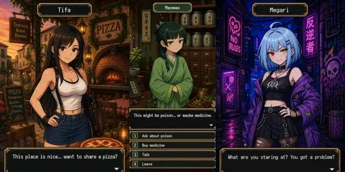 Visual Novel Anime Game Designs generated by chatgpt-image