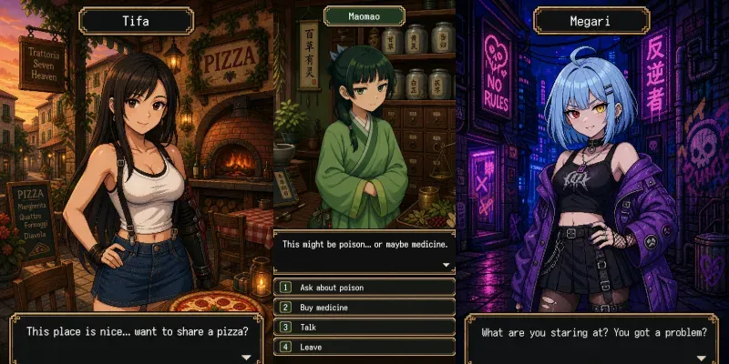 Visual Novel Anime Game Designs generated by undefined