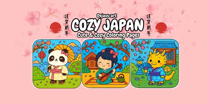 Cozy Japan Cute Coloring Books generated by undefined