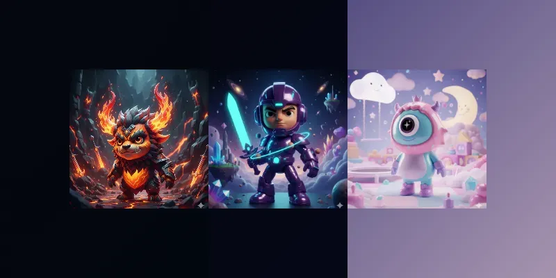 Epic Designer Toy Heroes Cinematic 3D generated by undefined