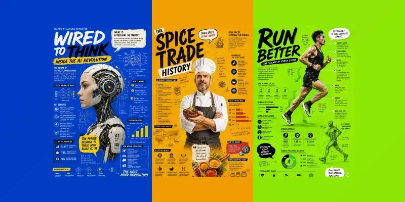 Editorial Character Info Poster Designs generated by undefined