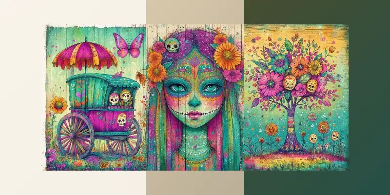 Mexican Junk Journal Pages generated by undefined