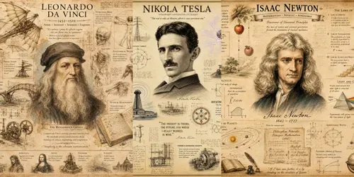 Vintage Inventors Ideas Infographics generated by chatgpt-image