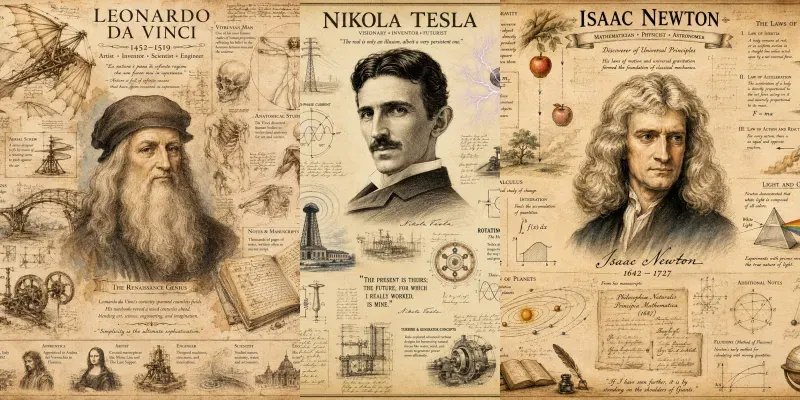 Vintage Inventors Ideas Infographics generated by undefined