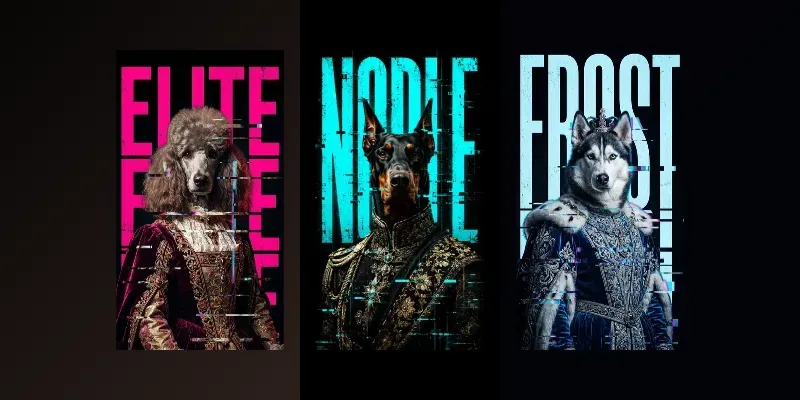 Cyber Royal Dog Glitch Poster generated by undefined