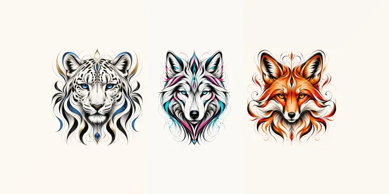 Abstract Neon Animal Portraits generated by undefined