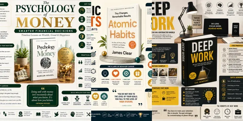 Premium Book Summary Infographics generated by undefined