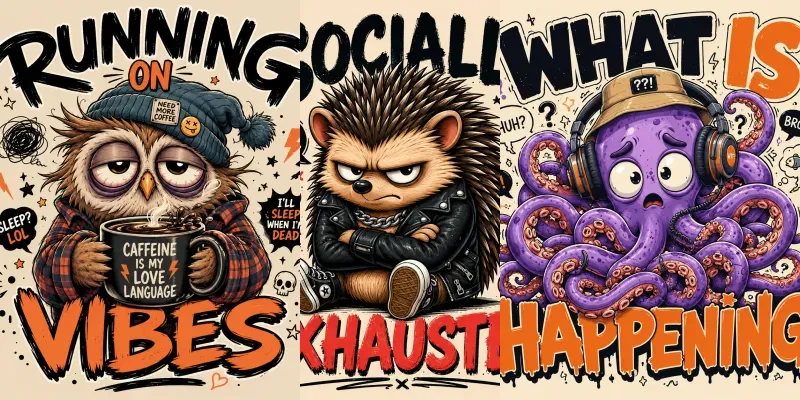 Chaotic Cute Mascot Tshirts generated by undefined