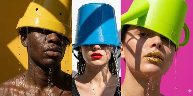 Quirky Wet Fashion Portraits generated by undefined
