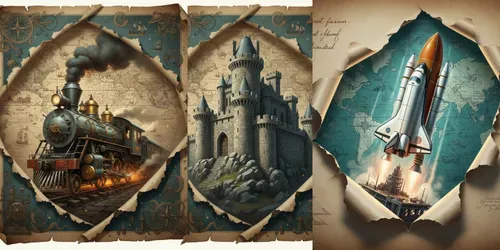 Voyages Through The Maps Of Time generated by gemini-image