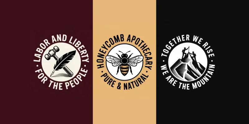 Circular Emblem Designs In Woodcut Style generated by undefined