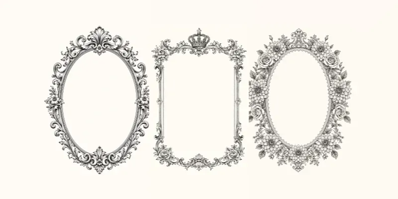 Vintage Floral Decorative Frames generated by undefined