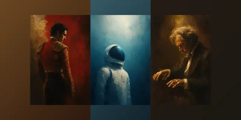Minimalistic Cinematic Oil Paintings generated by undefined
