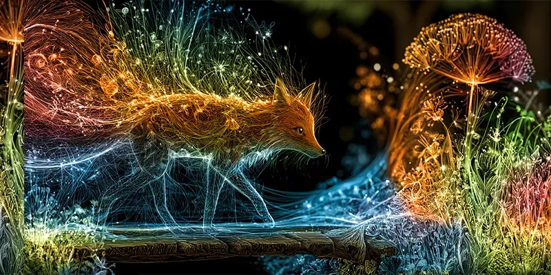 Neon Fairytale Line Art Illustrations generated by undefined