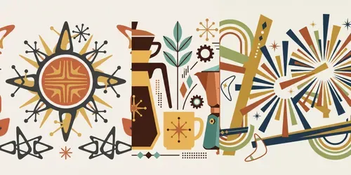 Midcentury Modern Vector Art generated by gemini-image
