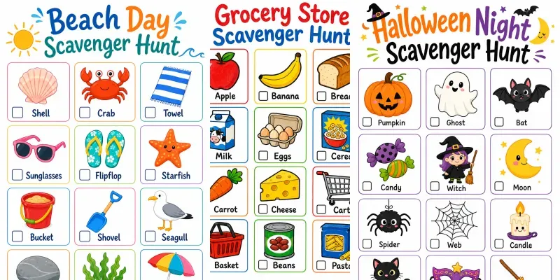 Scavenger Hunt Cards Any Settings generated by undefined