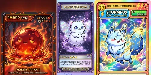 90s Retro Anime Cards generated by gemini-image