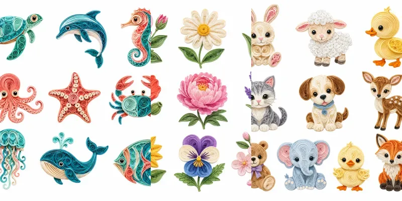 Paper Quilling Clipart Any Themes generated by undefined