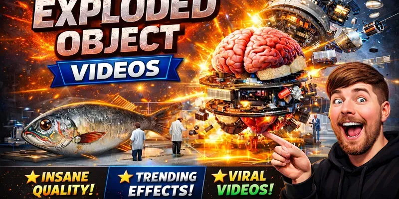 Viral Exploded Object Videos generated by undefined