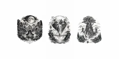 Mystical Nature Journey Ink Illustrations generated by chatgpt-image