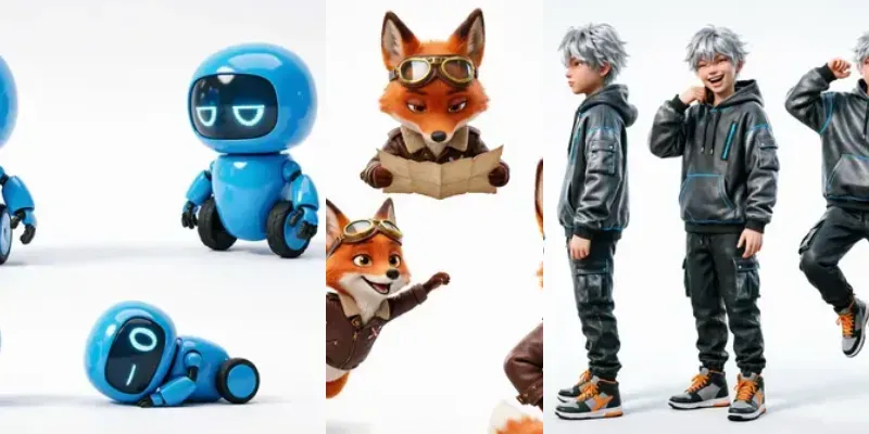 3D Pixar Character Design Sheets generated by undefined