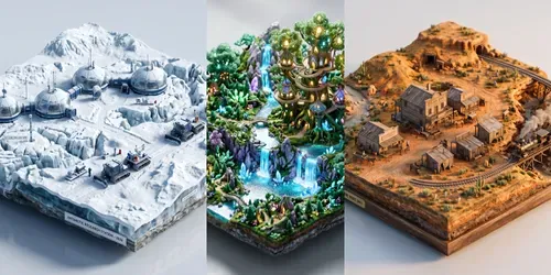 Ultrahd 3D Miniature World Map Creators generated by gemini-image