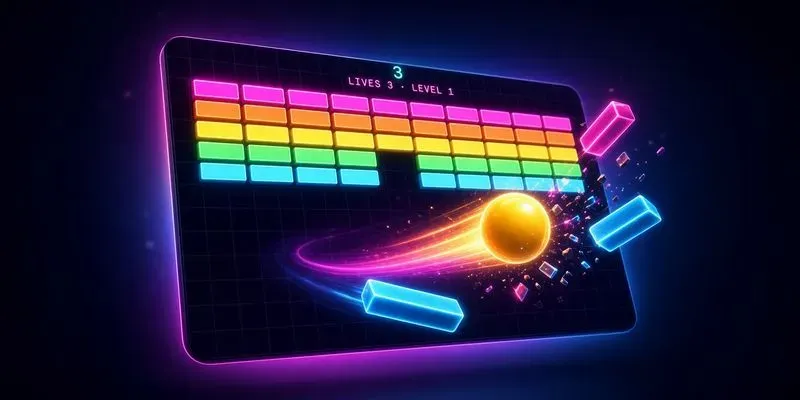 Neon Brick Breaker Builder
