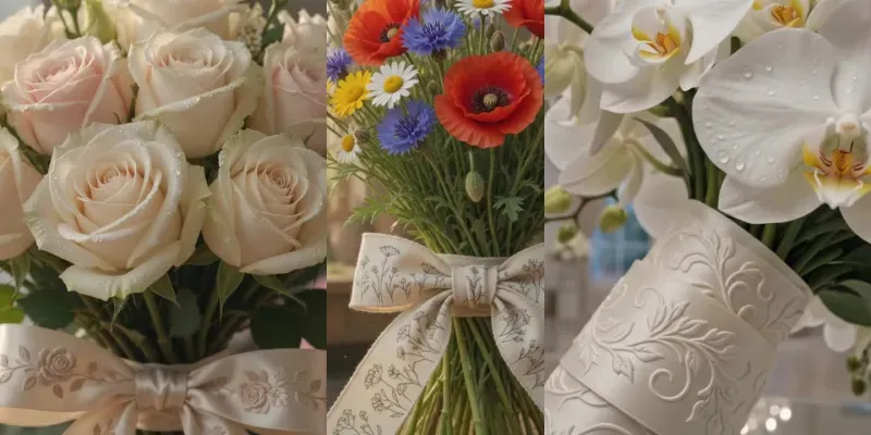 Bouquet Ribbon Pattern Blooms generated by undefined