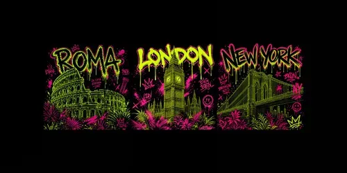Neon Pop Art City Illustrations generated by chatgpt-image