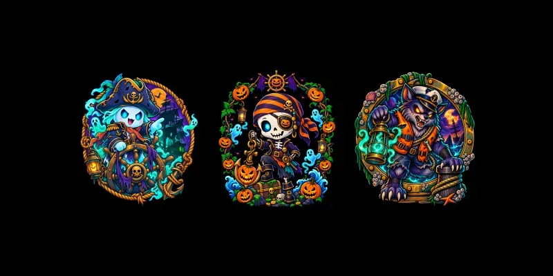 Halloween Sailor Tshirt Prints generated by undefined
