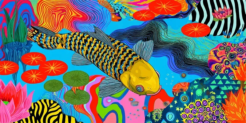 Trippy Psychedelic Wall Art Neon Posters generated by undefined