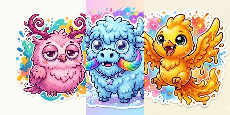 Cute Mascot Monster Characters generated by undefined
