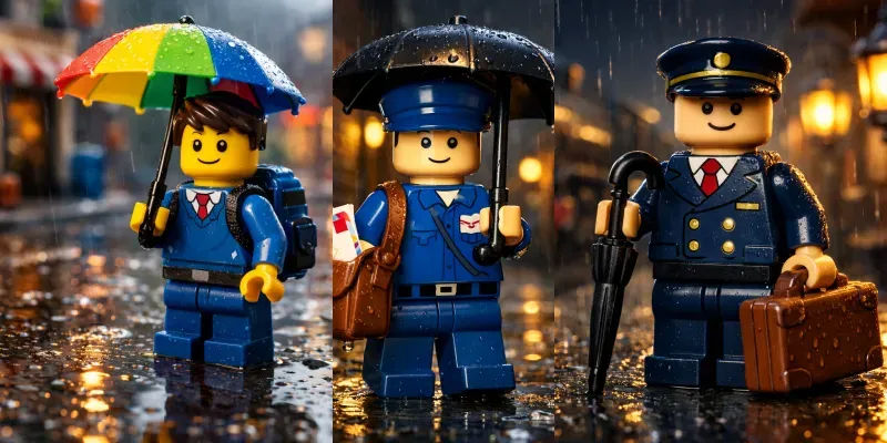 Rainy Miniature Traveler Toy Scenes generated by undefined