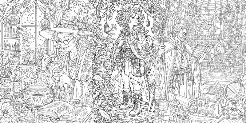 Cozy Fantasy Coloring Books generated by undefined