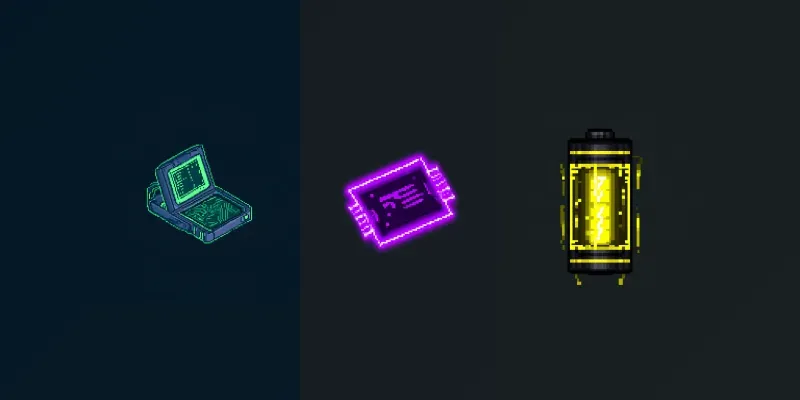 16bit Cyberpunk Tech Hack Gear Icons