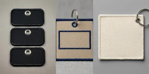 Embroidered Key Tag Patch Spec Photo Systems generated by gemini-image