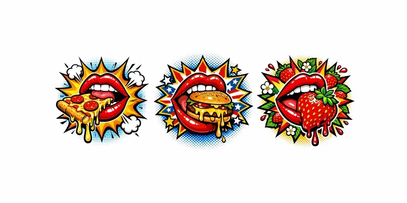 Pop Art Food Bite Illustration Prompt generated by undefined