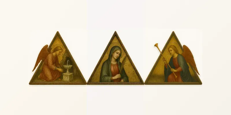 Triangular Renaissance Religious Stickers generated by undefined
