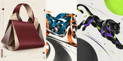 Continuous Ribbon Illustrations generated by chatgpt-image