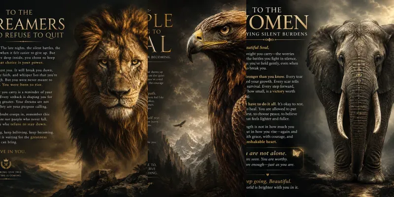 Dark Motivational Animal Wisdom Posters generated by undefined