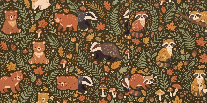 Woodland Animal Seamless Patterns