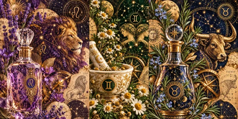 Celestial Apothecary Gold Collage Art
