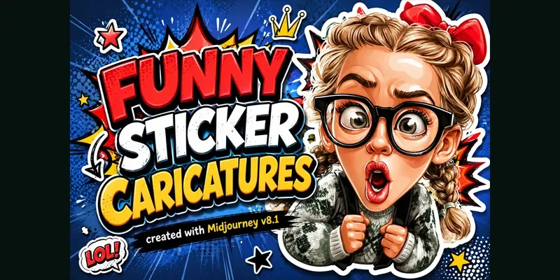 Funny Sticker Caricatures generated by undefined