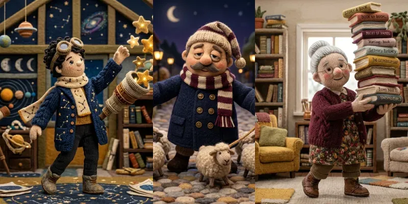 Knitted Wool Character Scenes generated by undefined