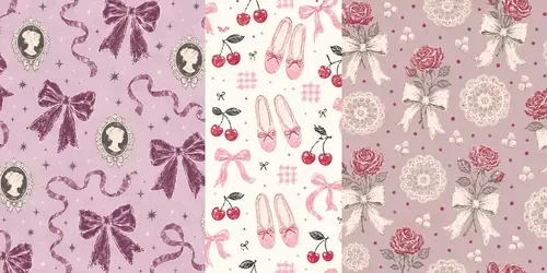 Coquette Bow Ribbon Patterns generated by chatgpt-image