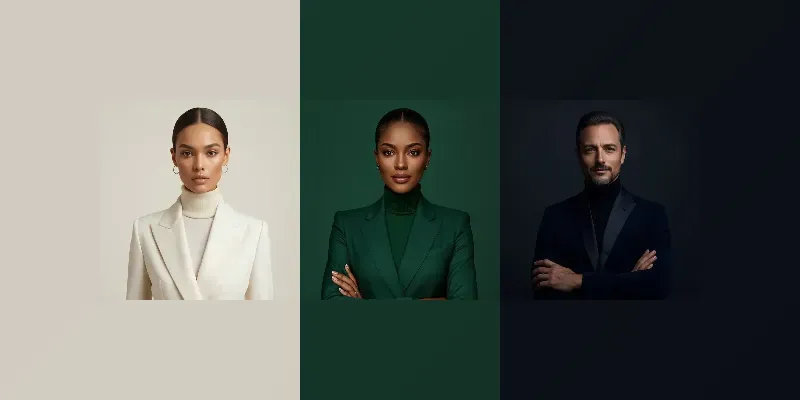 Luxury Monochromatic Studio Portraits generated by undefined