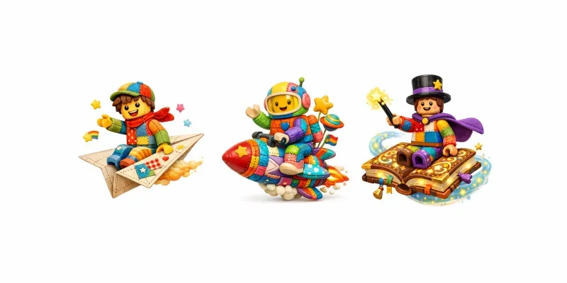 Whimsical Lego Riders generated by undefined