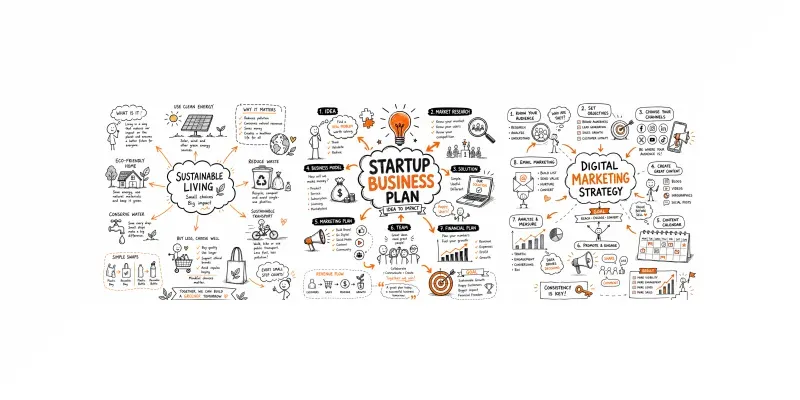 Visual Thinking Doodle Maps Collections generated by undefined